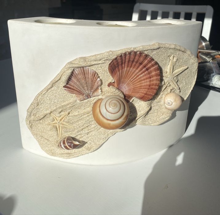 Apoio para velas, estilo praiano