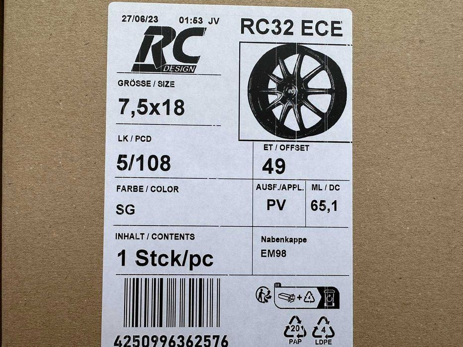 Felgi 18cali Citroen Beyond C4 C5 C Picasso 5X108 ET49 nr8094