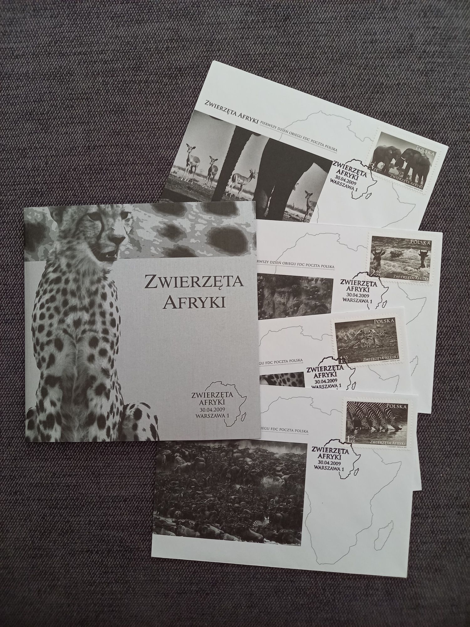 Album Zwierzęta afryki znaczki pocztowe