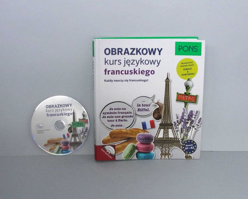 Francuski Książka Obrazkowy Kurs Językowy FRANCUSKIEGO + CD PONS