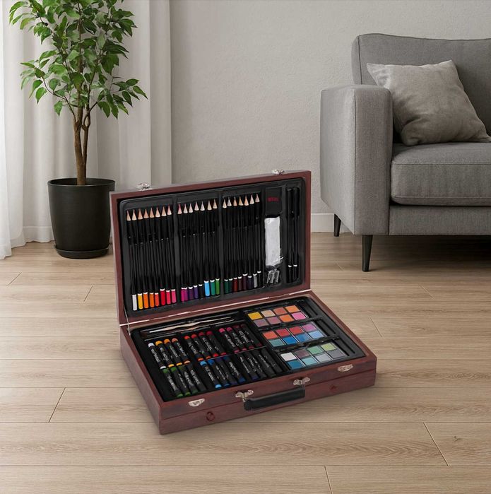 XXL Zestaw Do Malowania Drewniana Walizka Dla Dzieci Duży + GRATISY