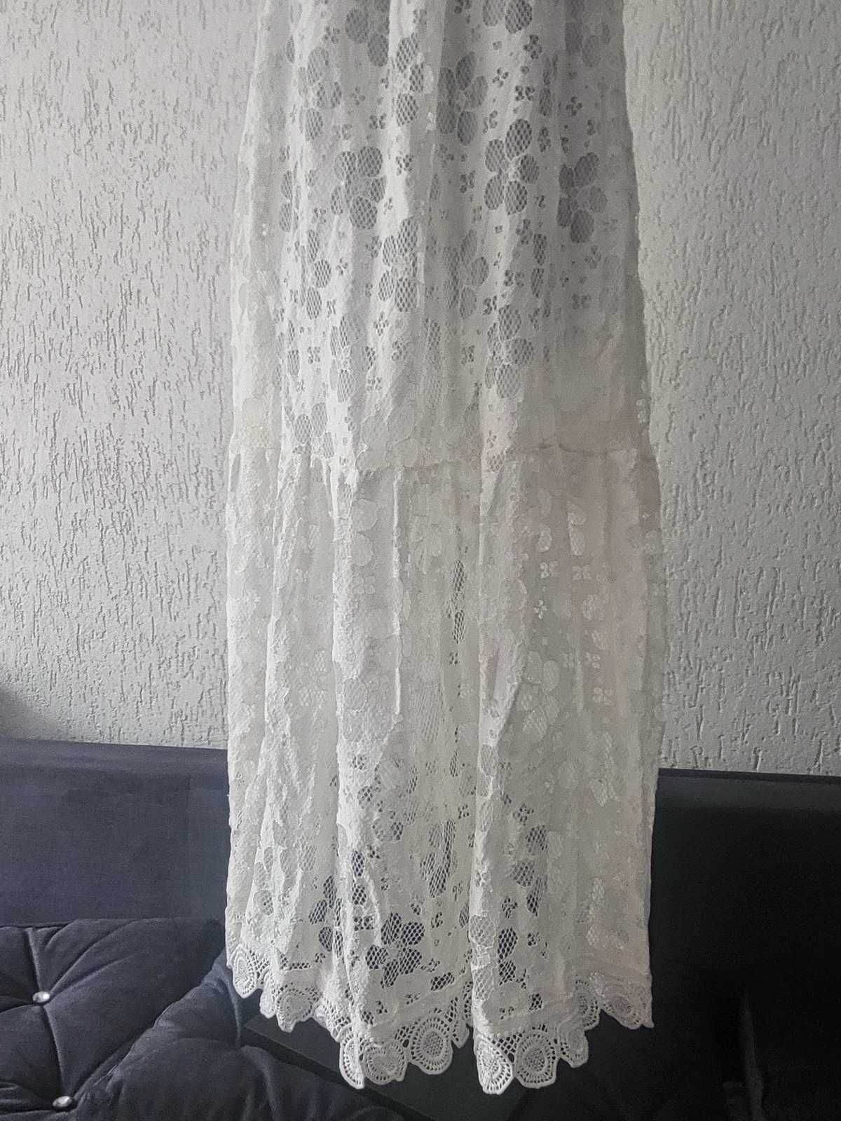 Boho sukienka śmietanka 48  50