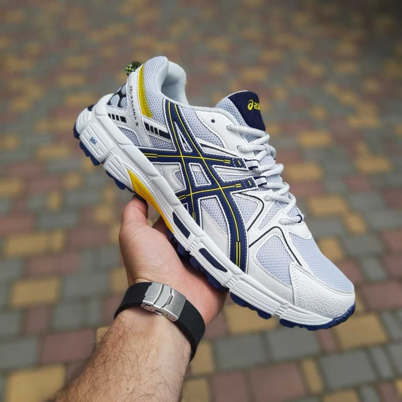 Чоловічі кросівки Asics Gel Kahana 8 білі з синім 11257 ВЕЛИКАНИ