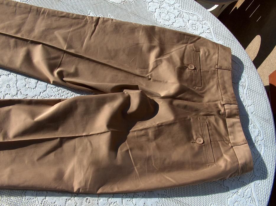nowe klasyczne spodnie rybaczki rozmiar 40 / uk12 beżowe