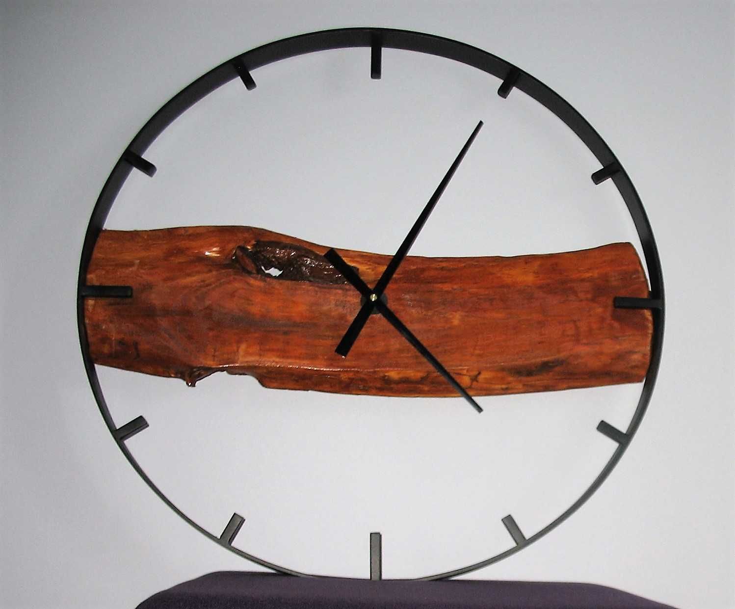 Zegar nowoczesny w stylu loft obręcz deska