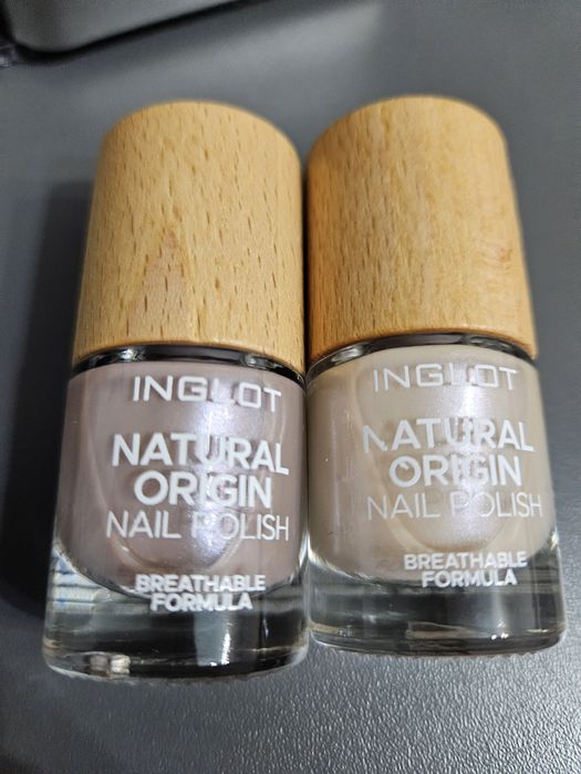 INGLOT Natural Origin/zestaw 2 sztuk lakierów nude/mega trwałe!!!