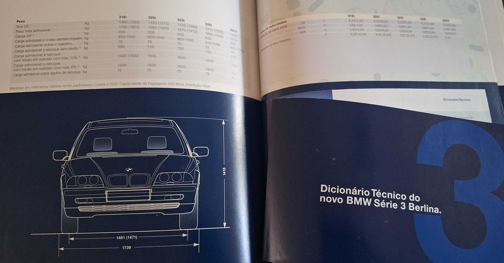 Catálogo oficial BMW série 3  E-46 de 1998
