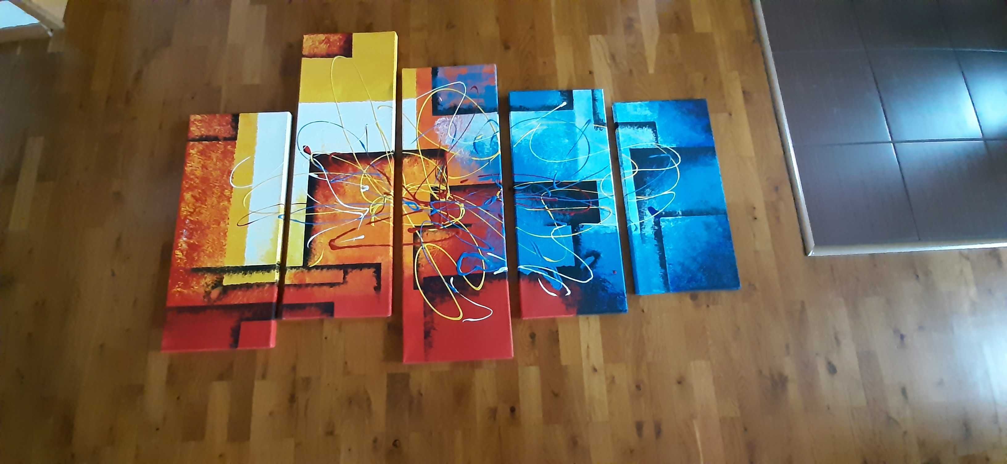 Obrazy, obraz ręcznie malowany 5 częściowy pracownia FutureArt