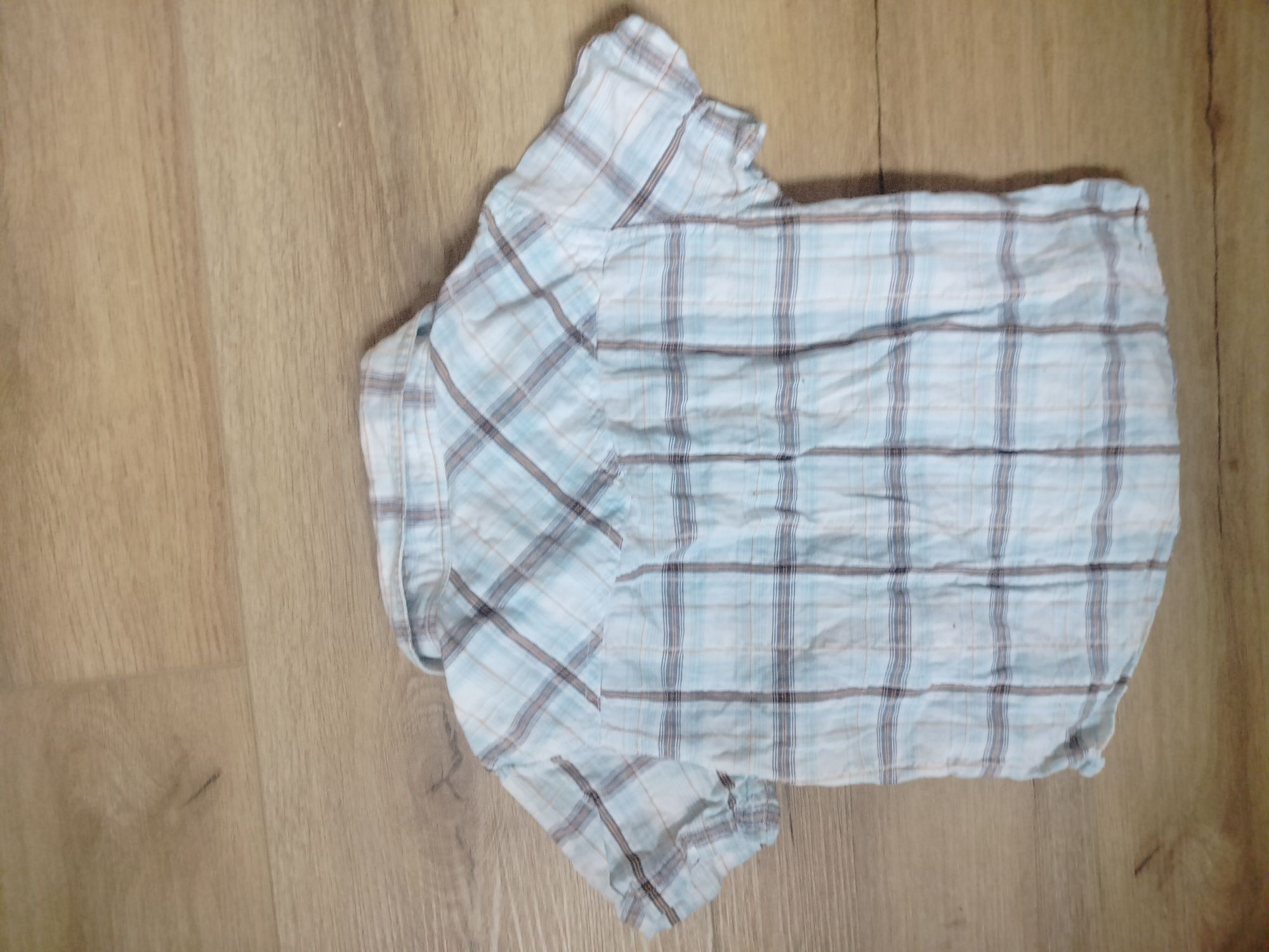 Koszula chłopięca krótki rękaw H&M kratka 98