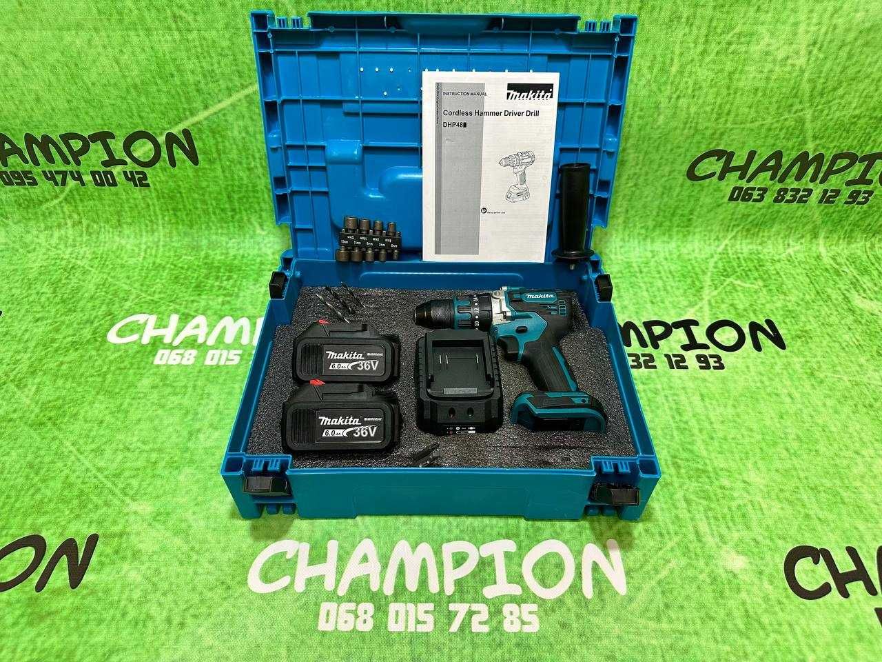 Аккумуляторный Шуруповерт Makita DHP485BL Бесщеточный з удар 36V/6A