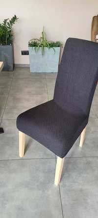 Pokrowce na krzesła żakardowe czarne 4 sztuki