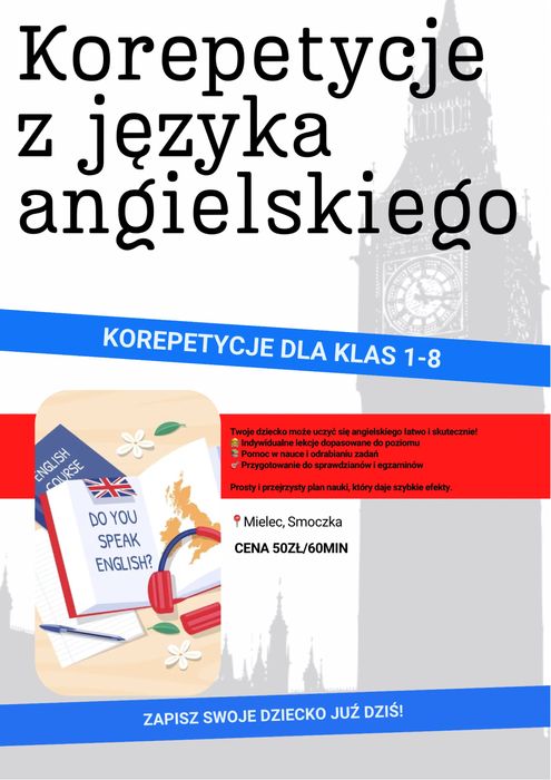 Korepetycje z języka angielskiego klasy 1-8