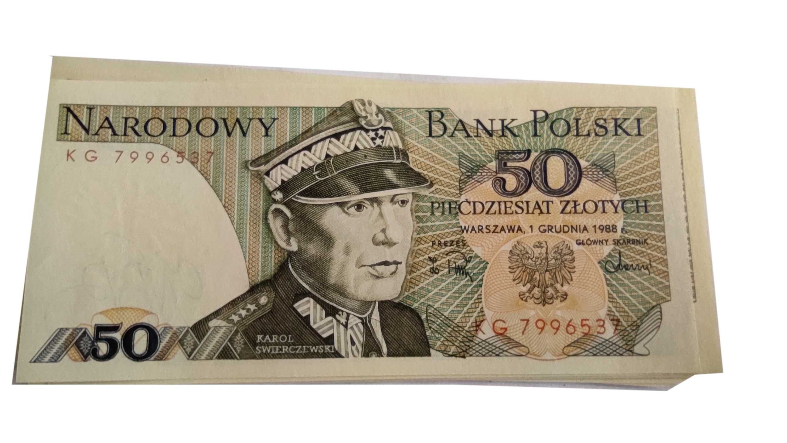 50zł PRL Świerczewski seria 8 banknotów