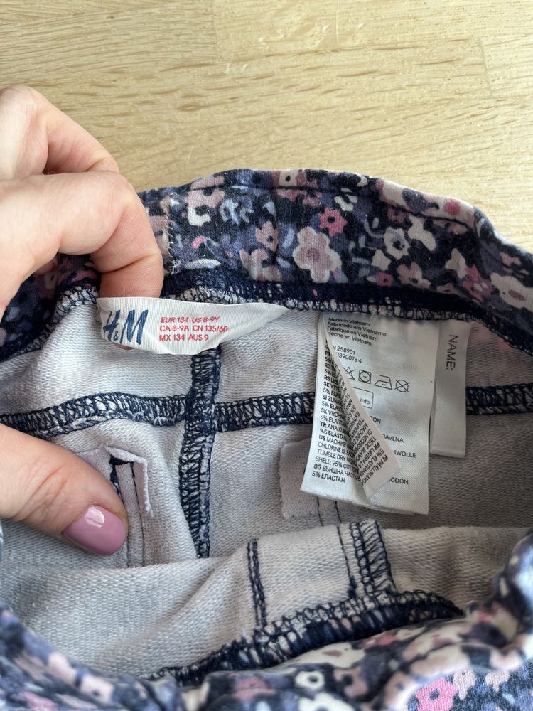 Ciepłe legginsy H&M rozmiar 134 cm, 8-9 lat