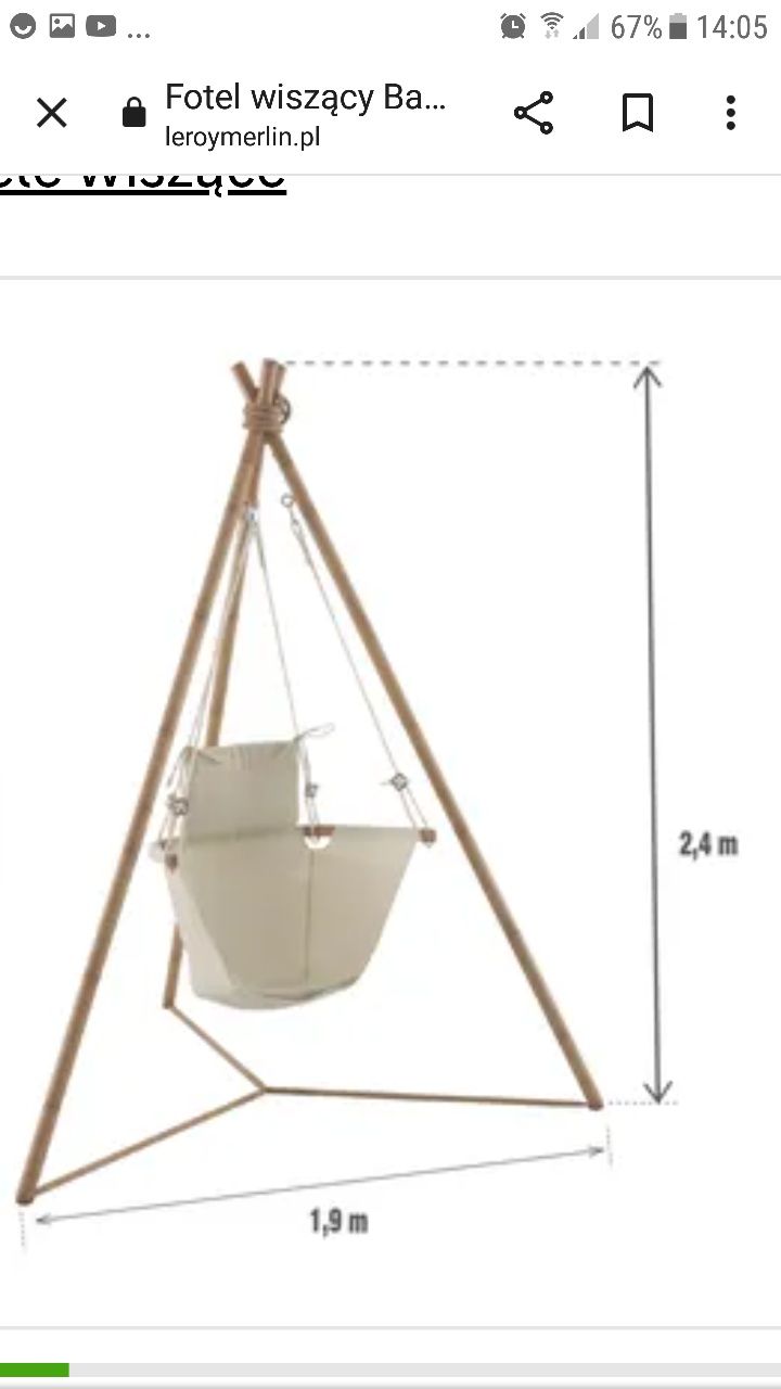 PROMOCJA-Fotel wiszacy bamboo