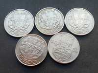 5 moedas 10$00 prata anos 1932/34/40/48/54 MBC ver fotos