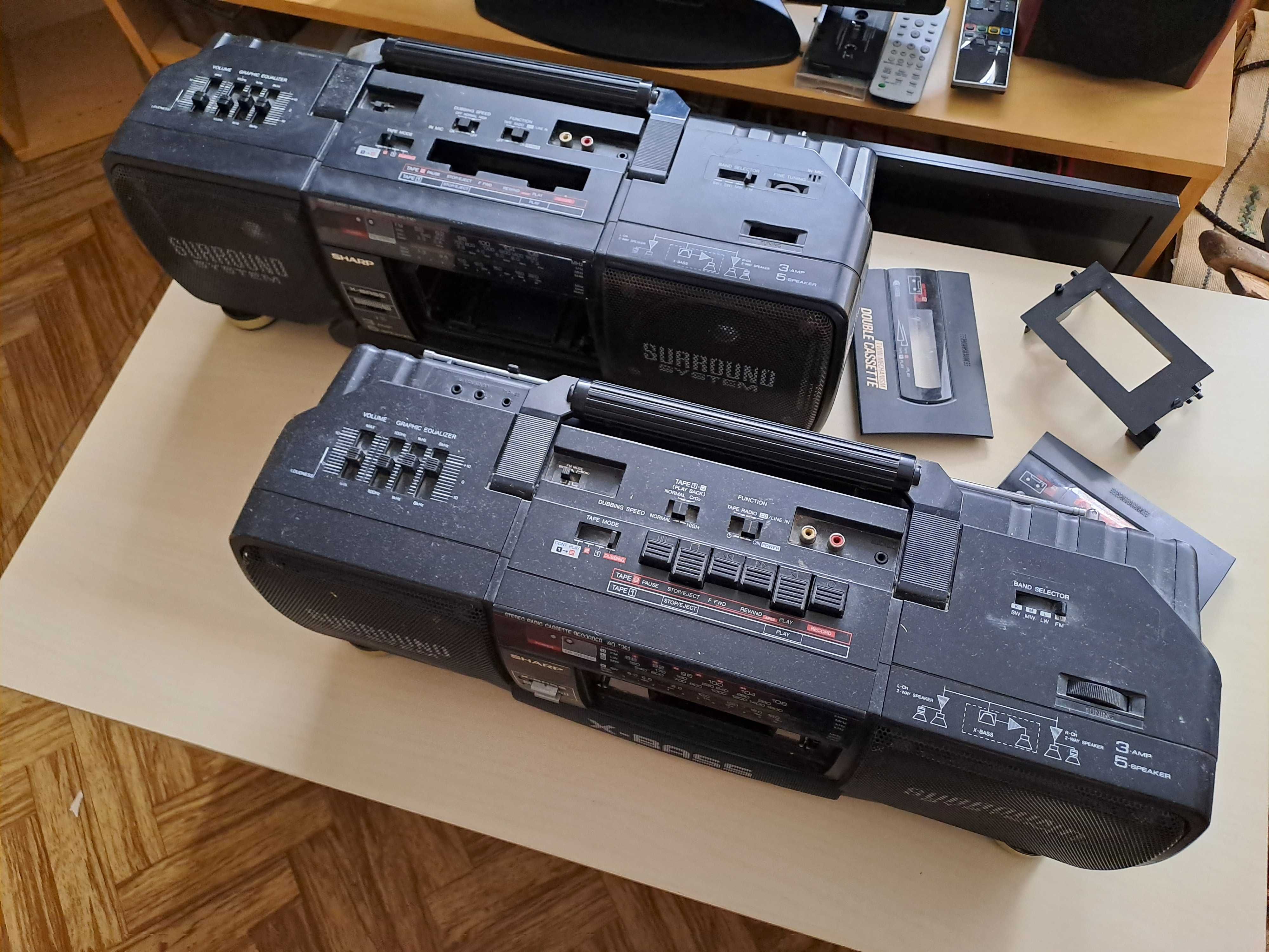 dwa radiomagnetofony SHARP WQ-T352H
