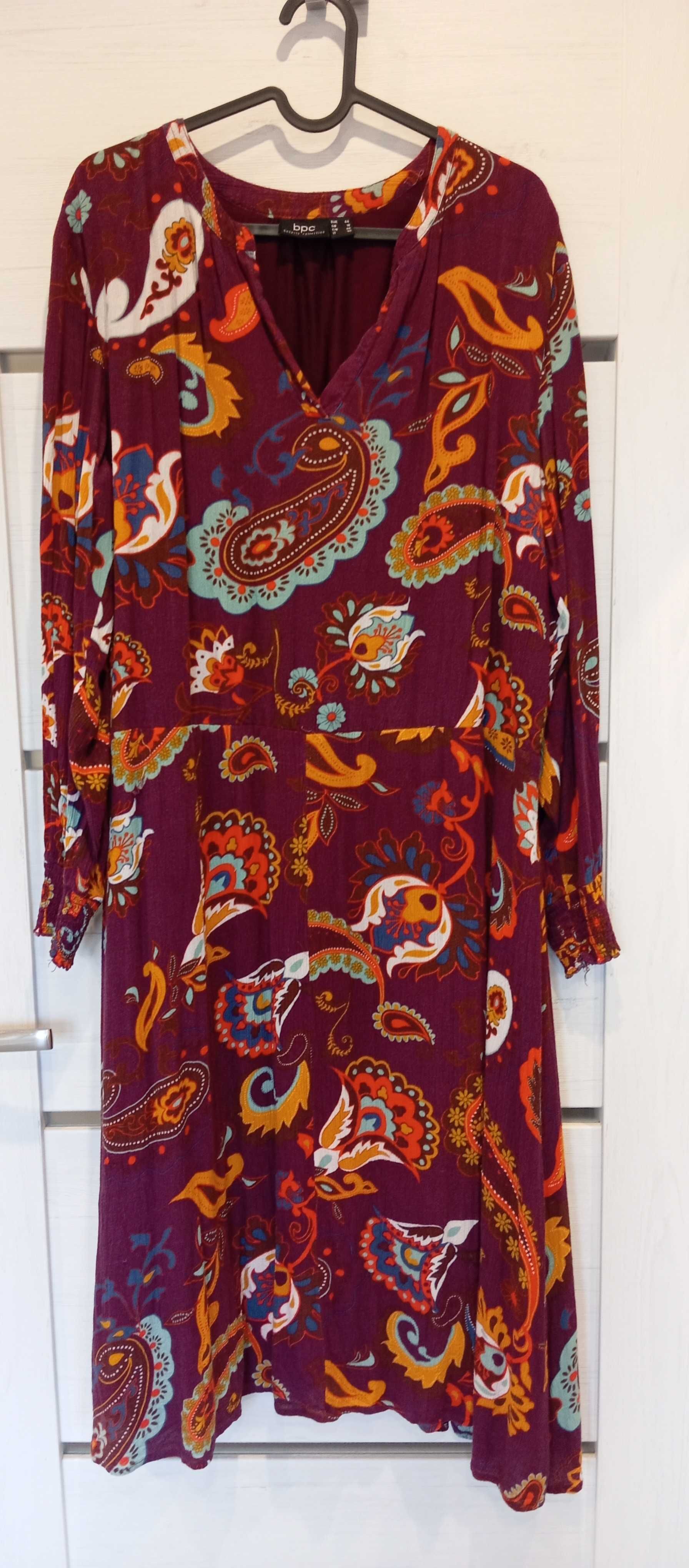 Sukienka w kwiaty 44 XXL Bonprix