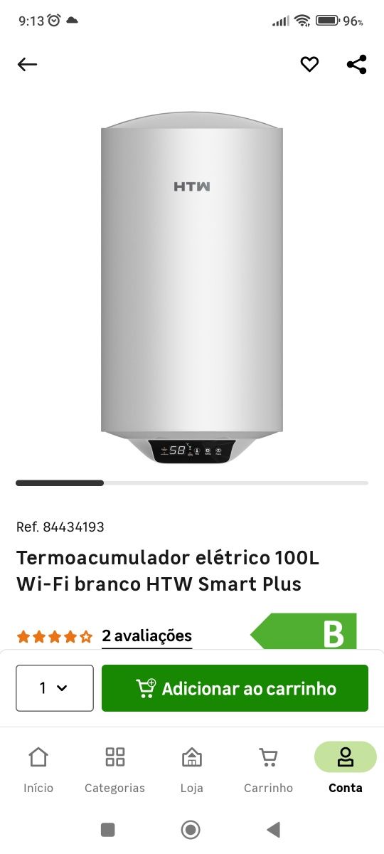 Termoacumulador 100Lt WiFi SmartPlus
