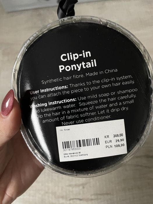 Doczepiane włosy kucyk kitka ciemny blond