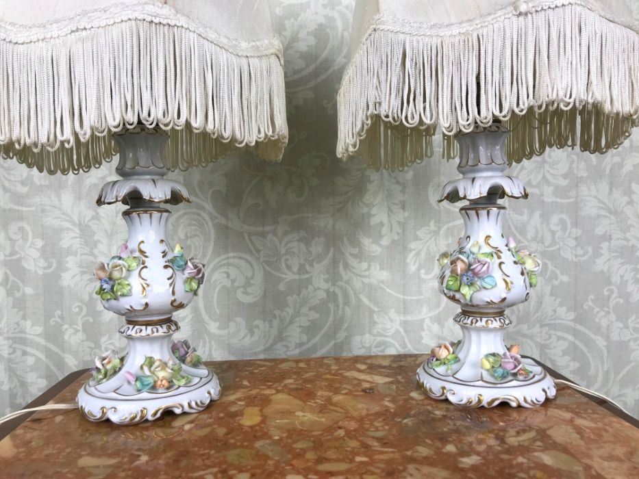 Настільні лампи Capodimonte. Антикваріат. Італія