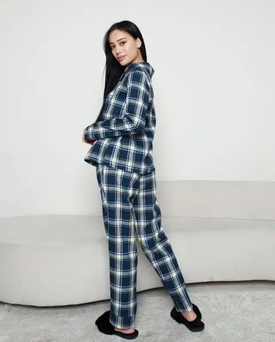 Тепла фланелева жіноча піжама, одяг для дому QC brand, розмір L