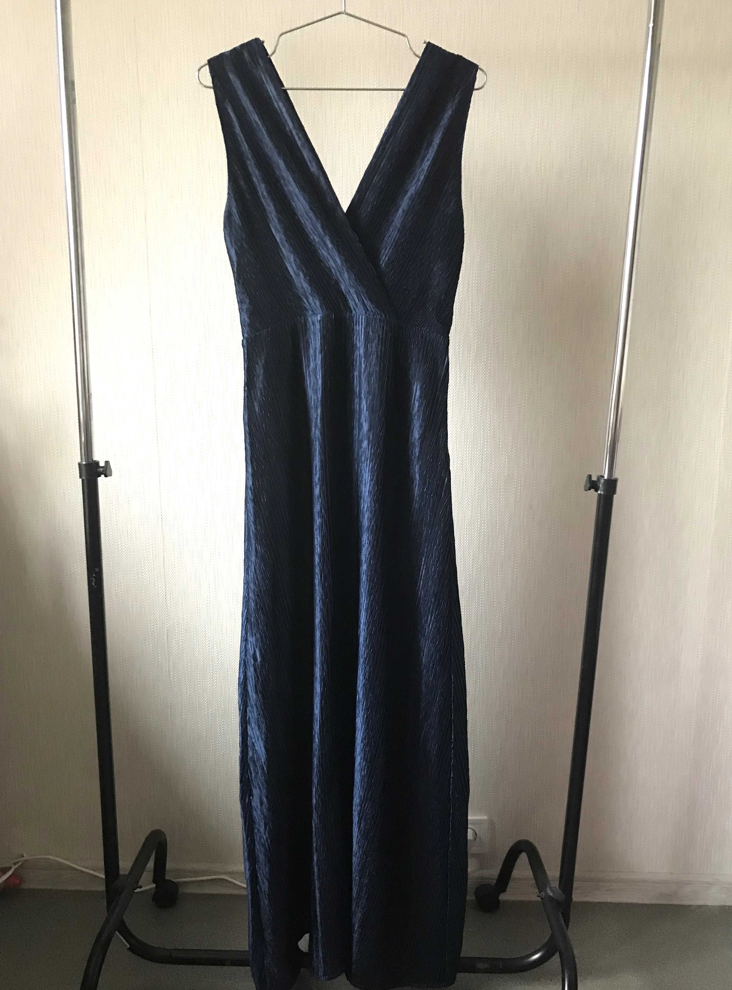 Вечірня сукня максі темно-синього кольору, вечернее платье vero moda