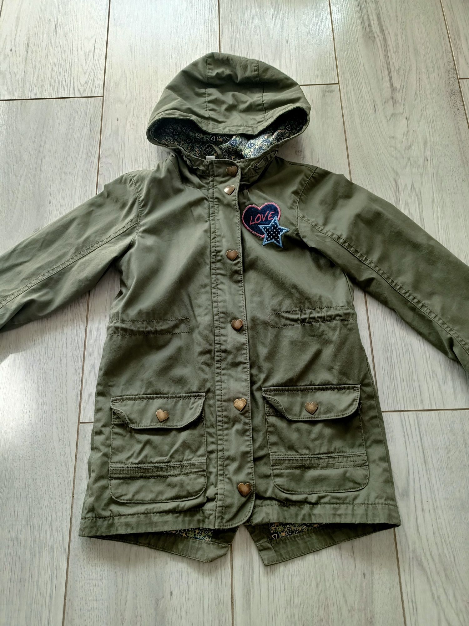 Parka wiosenna khaki płaszczyk kurtka jesień 110/116cm Papagino