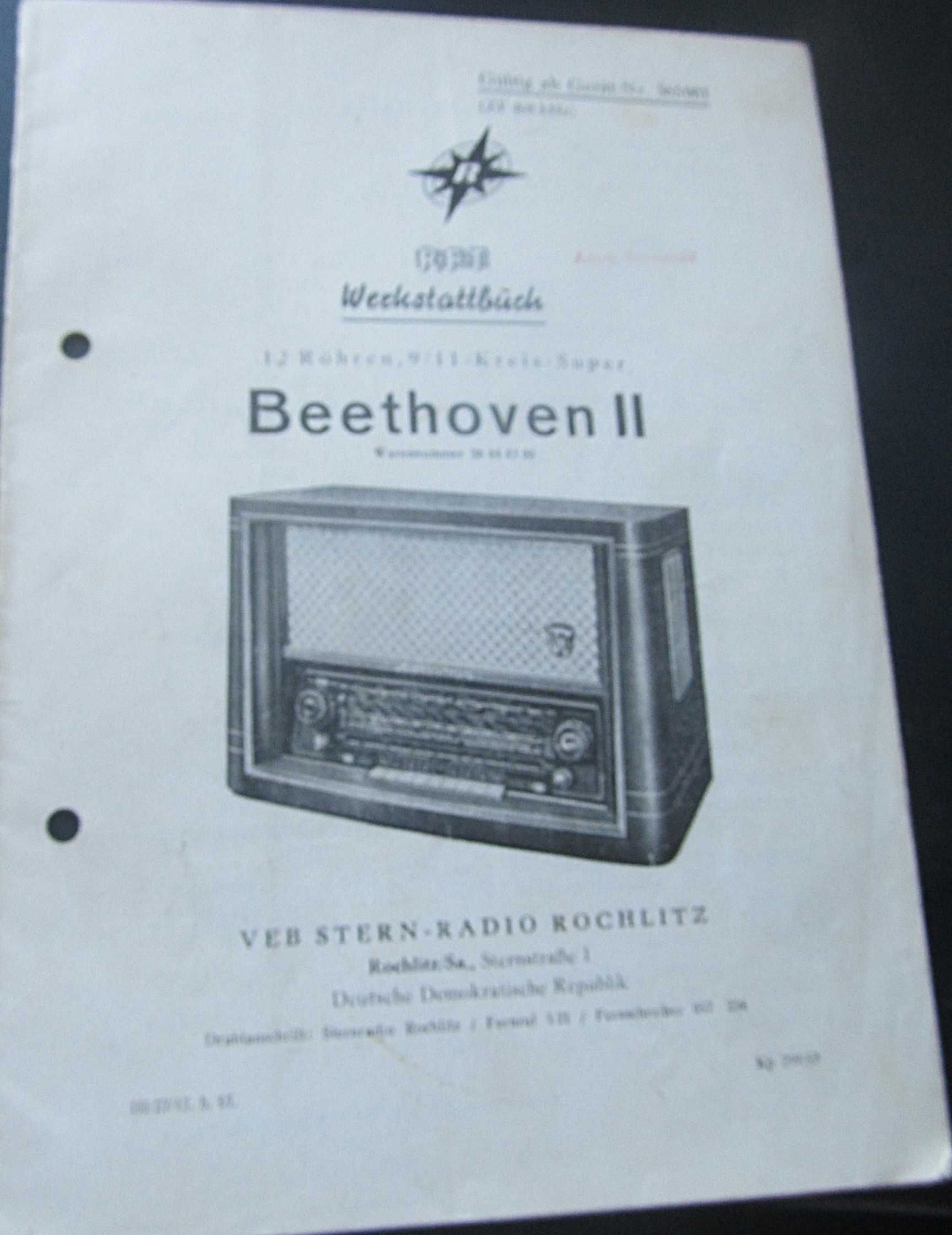 instrukcja obsługi ze schematem Radio Beethoven II