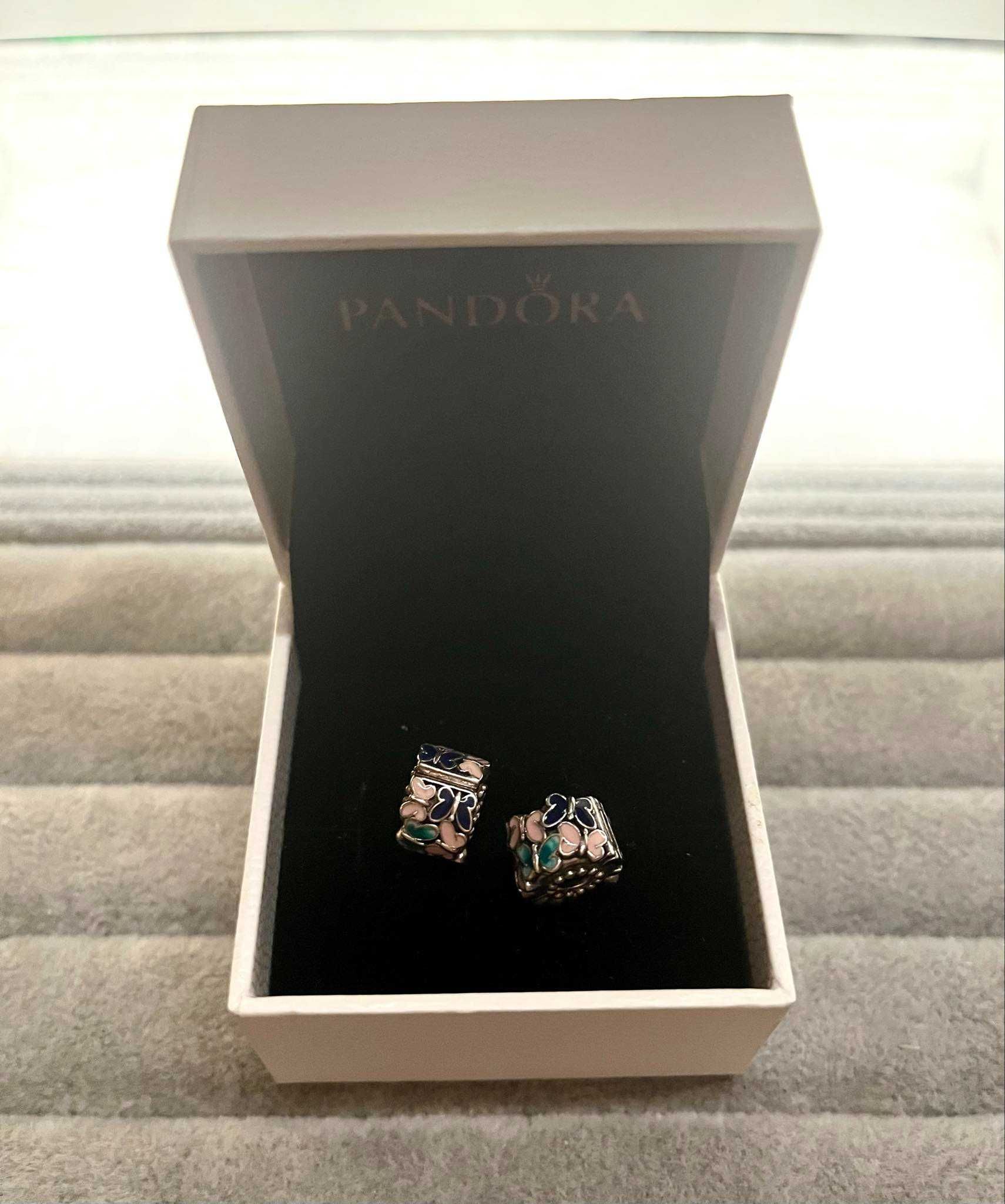 Pandora oryginalne klipsy motyle srebro 925 charmsy