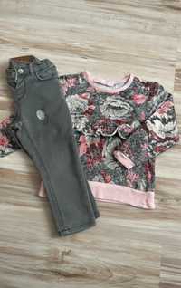 Zestaw bluza jeans 92 zara