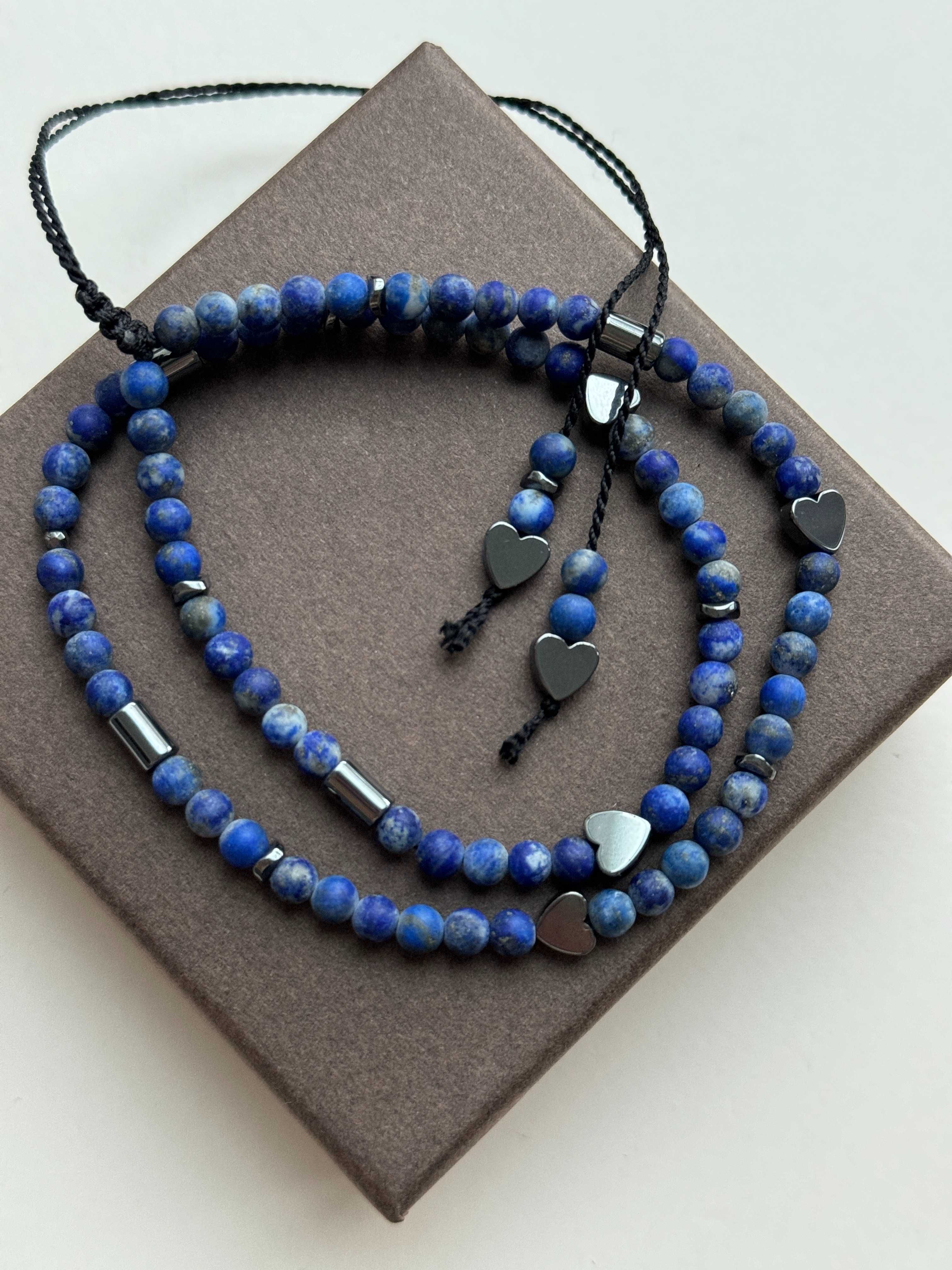 Stylowy choker z lapis lazuli i hematytu