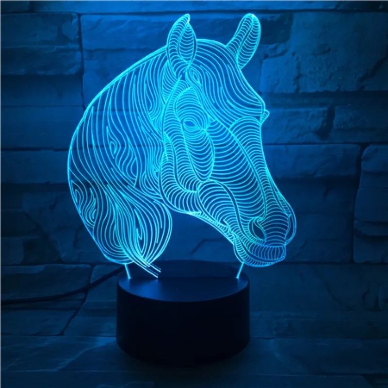 Lampka LED 3d koń prezent