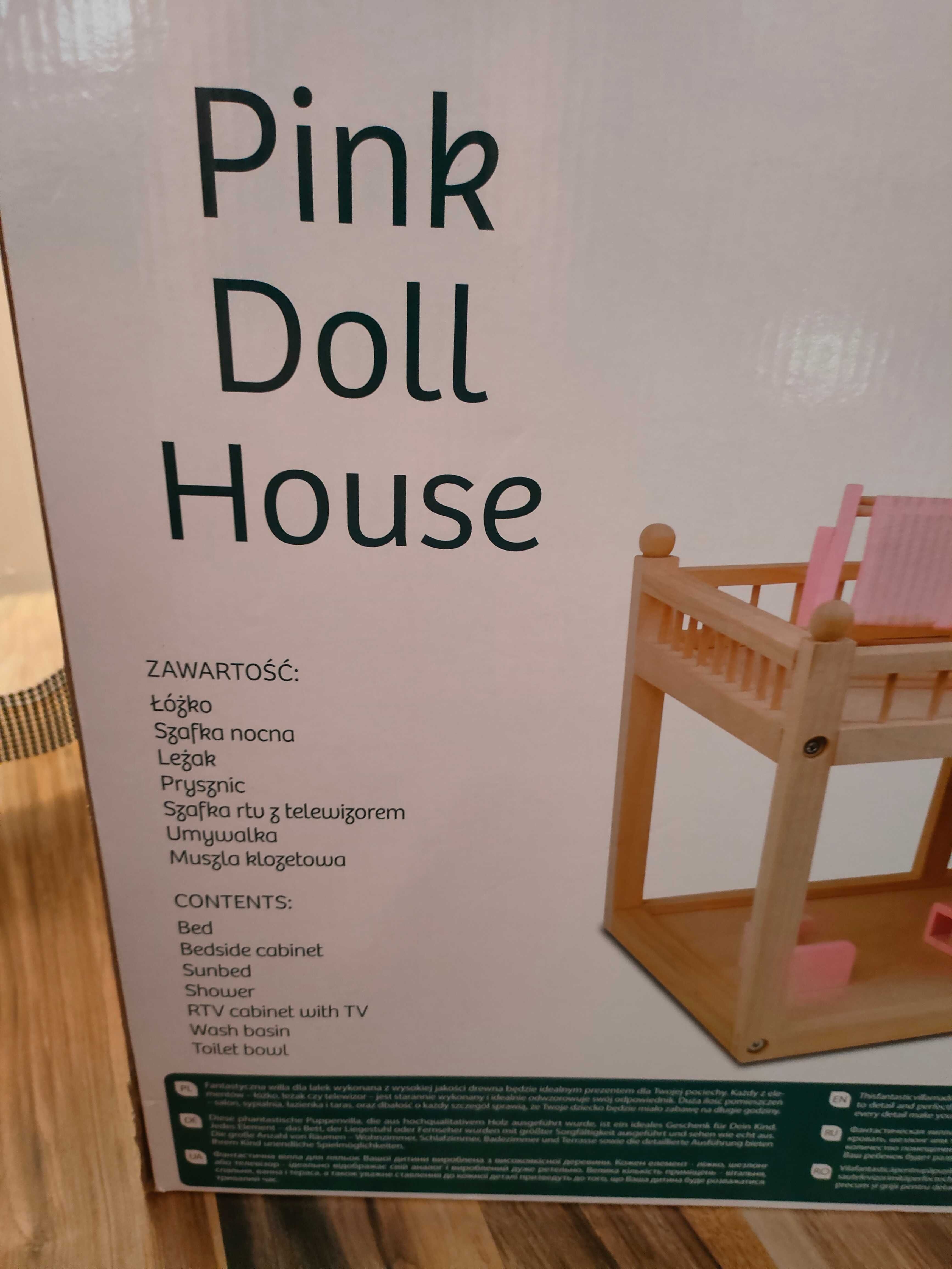 Domek drewniany dla lalek z akcesoriami