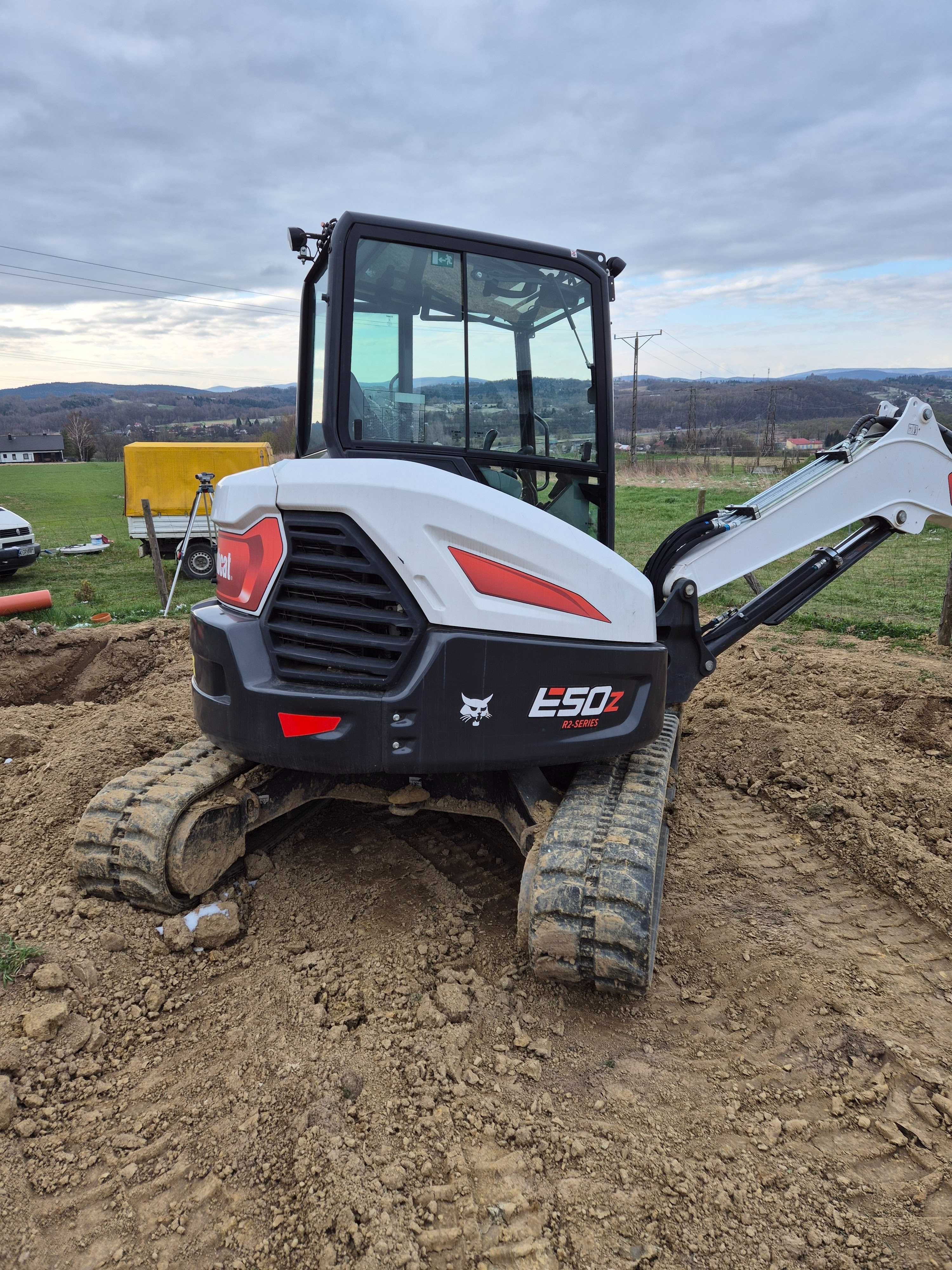 Minikoparka gąsienicowa Bobcat E50z 2022r 1700mtg Jak Nowa Kubota CAT