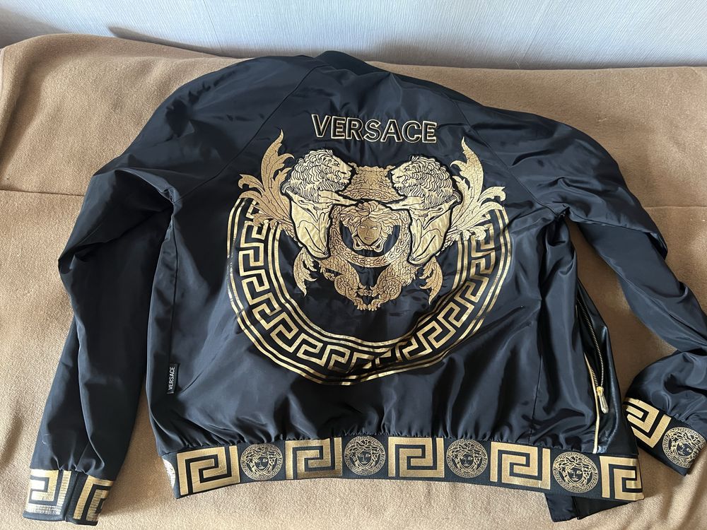 Бомбер в стиле Versace | Золотая вышивка | Размер L