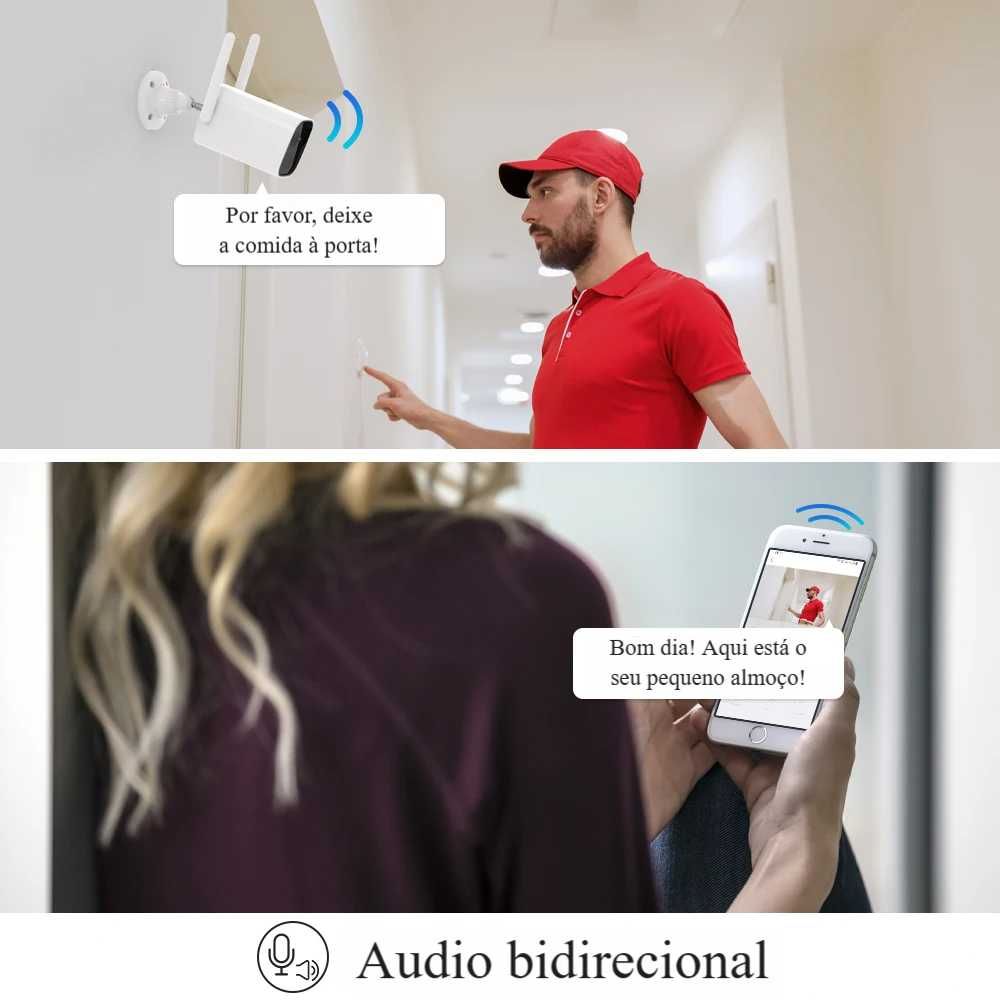 Conjunto 4 Câmaras 3MP WiFi * 120 Dias Autonomia * Visão Noturna