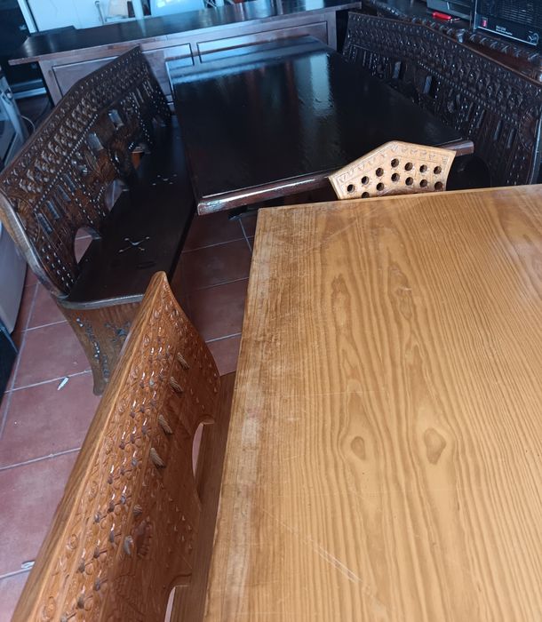 Conjunto mesa bancos corridos + 2