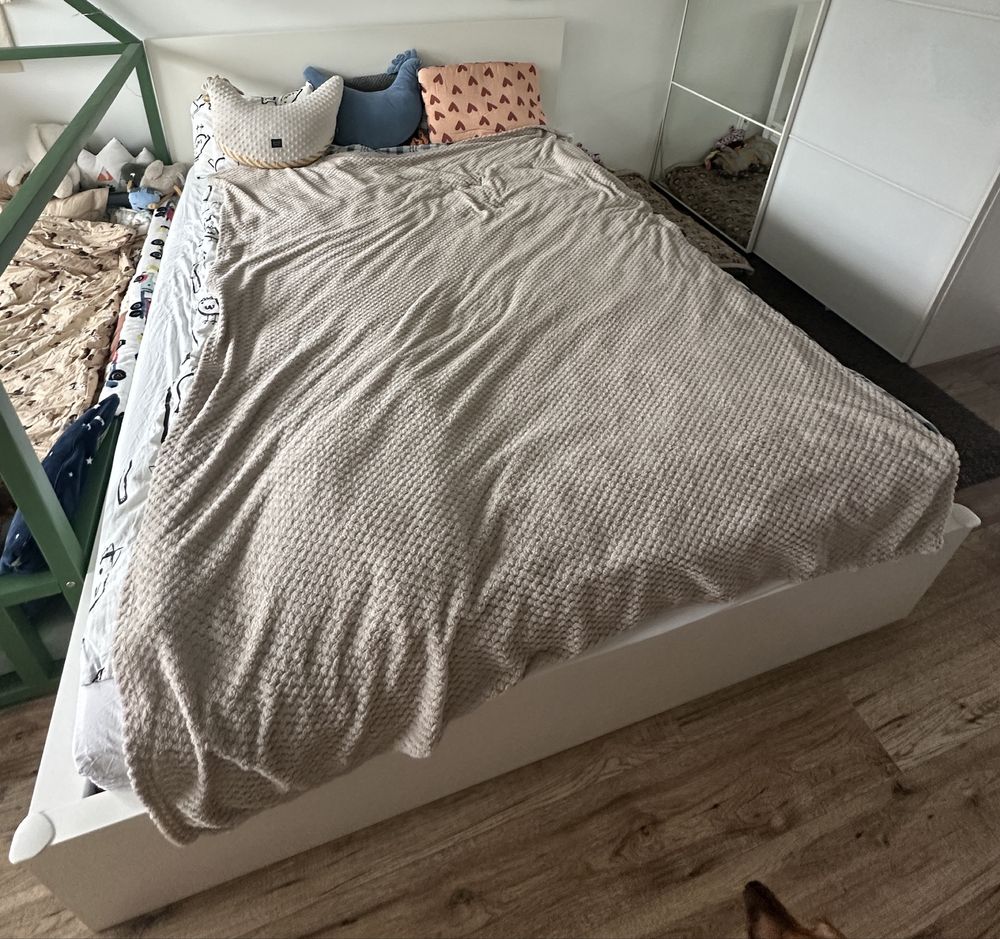 MALM łóżko 160x200 z 4 pojemnikami + materac