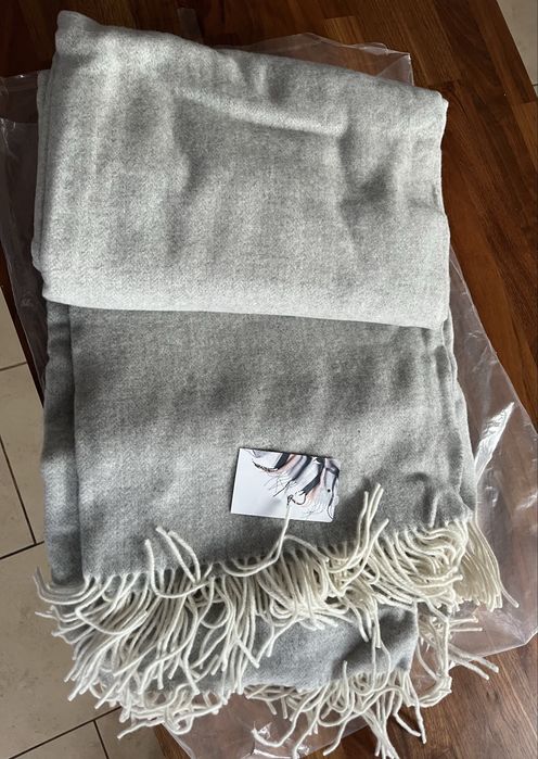 Koc wełniany szary 140x200cm