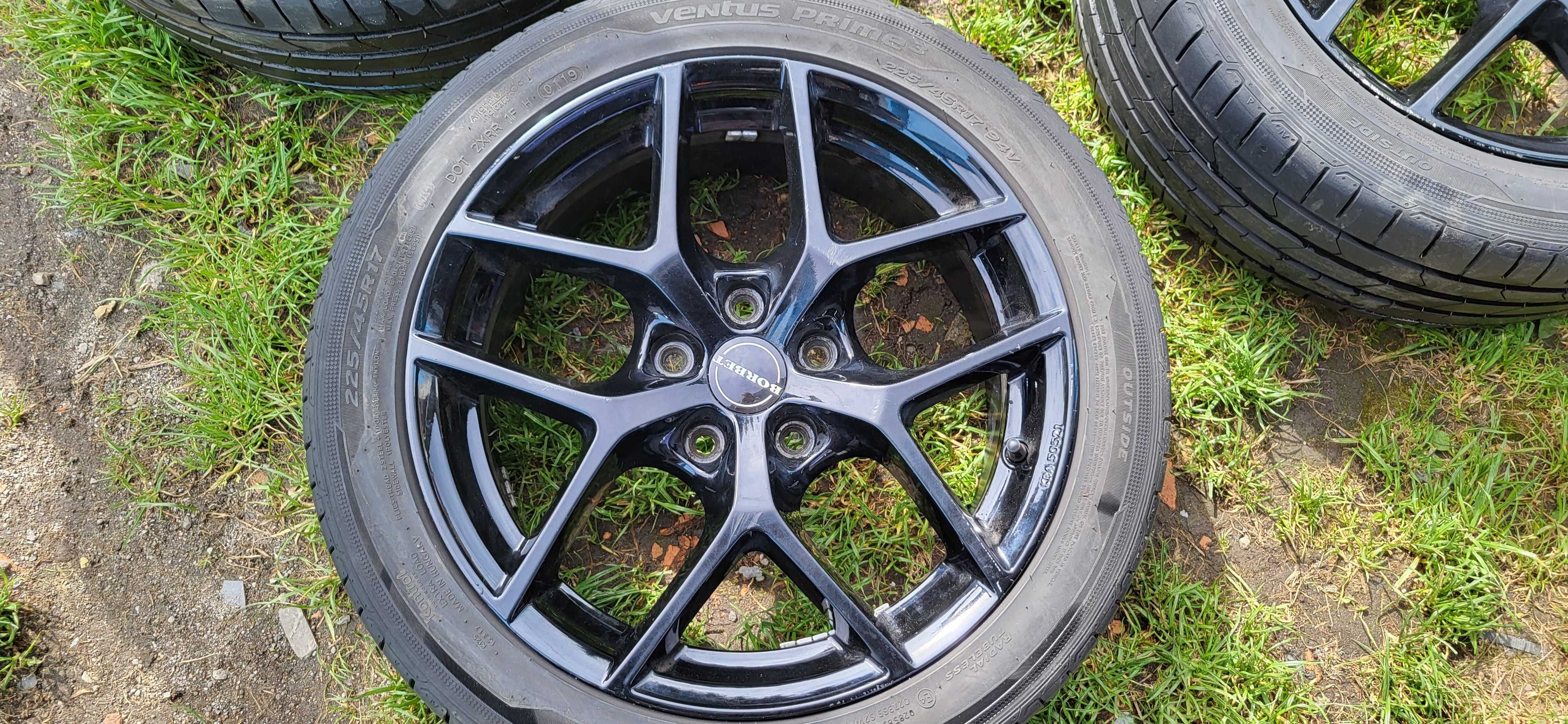 Felgi Borbet Y black glossy r17 7.5j, opony HANKOOK Ventus Prime 3