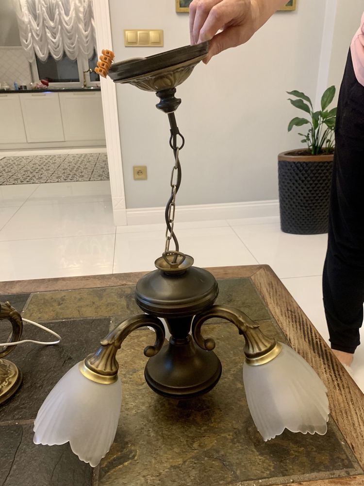 Komplet lamp sufitowa 2 kinkiety lampa
