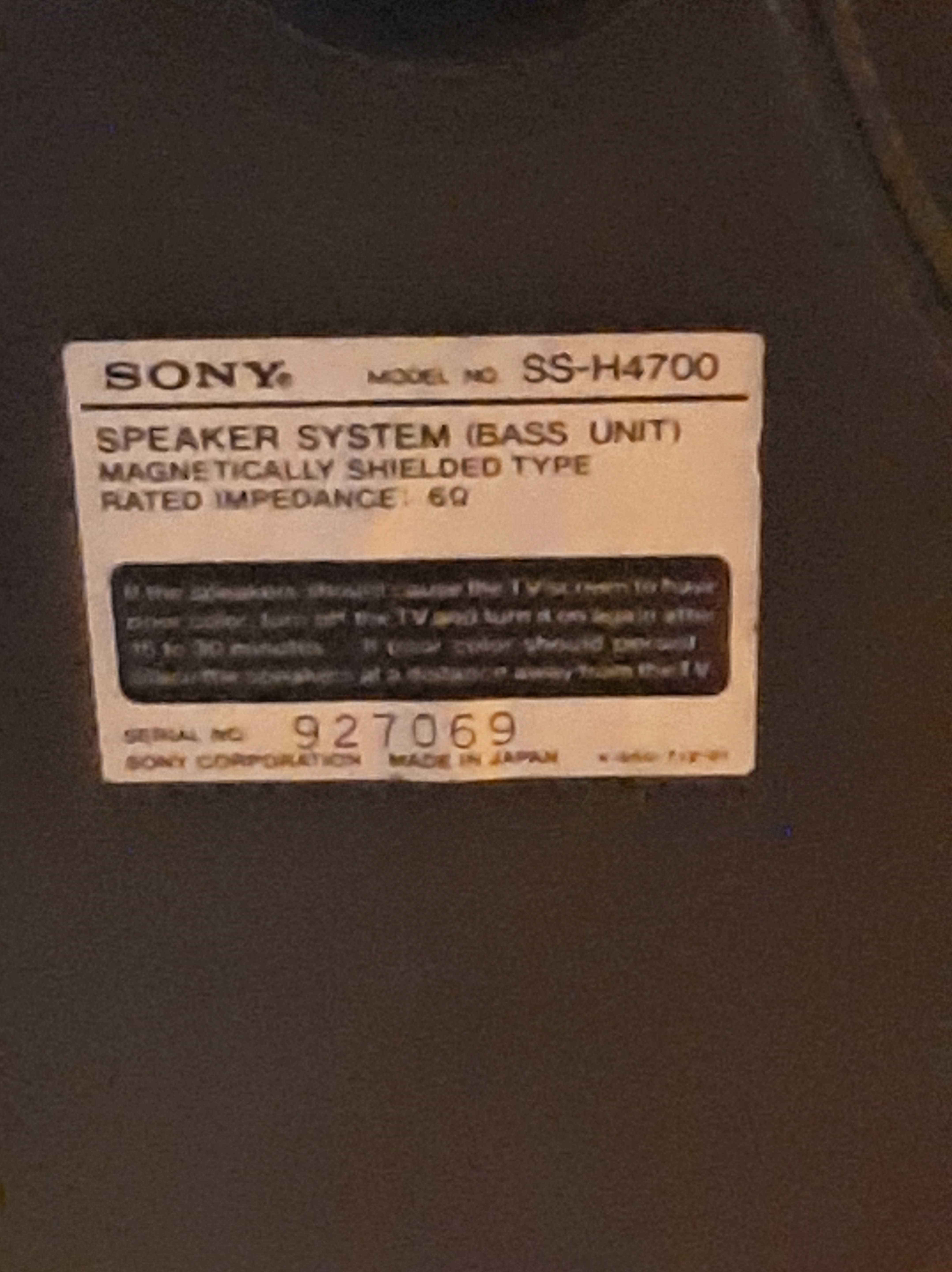 Colunas de som Sony SS-H4700 bipartidas, com pés