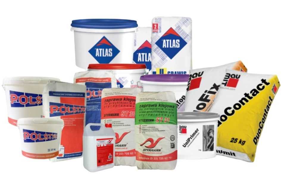Klej do styropianu systemy elewacyjne 15 produc. TRANSP GRATIS POLSKA