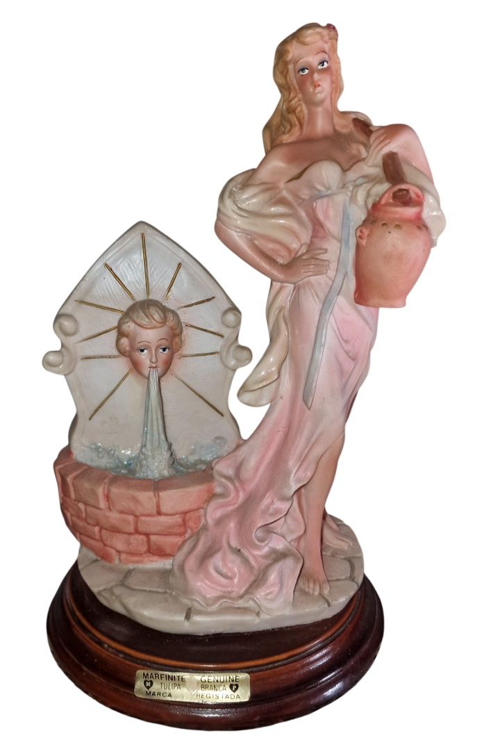 Estatueta em Marfinite Genuíne "Tulipa Branca" Marca Registada Vintage