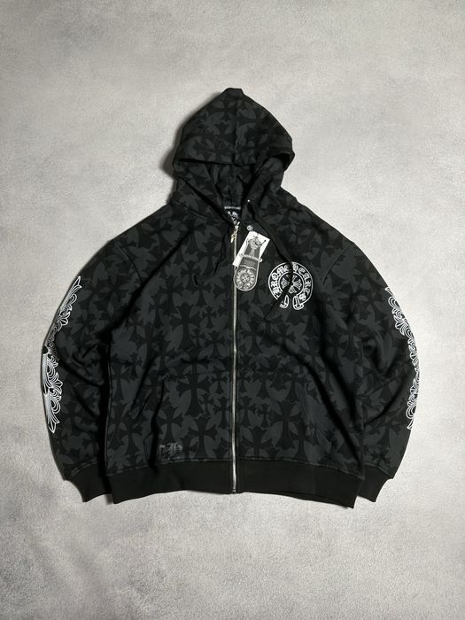 Зіп-Худі Chrome Hearts Multi Color Cross Cemetery Hoodie Black