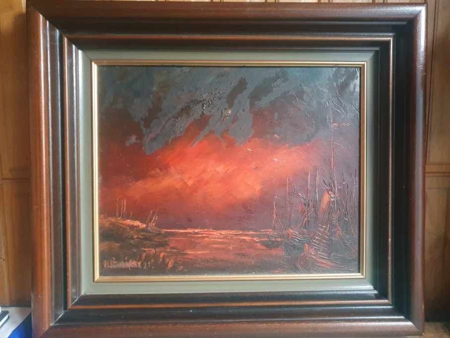 Obraz olejowy na płótnie xix sygnowany