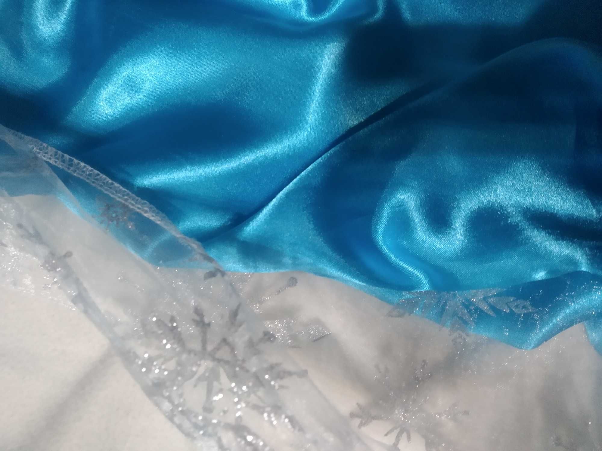 Vestido Elsa que já viveu muitas aventuras! 7/9 anos