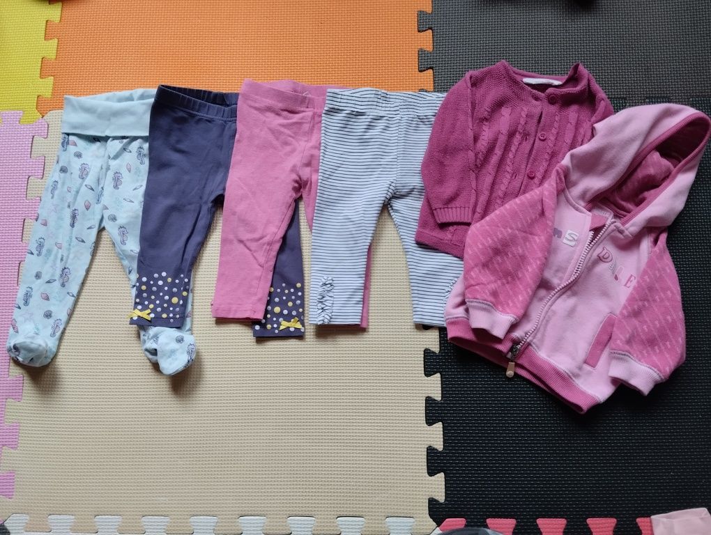 Zestaw legginsy+bluza+ sweterek rozm 68