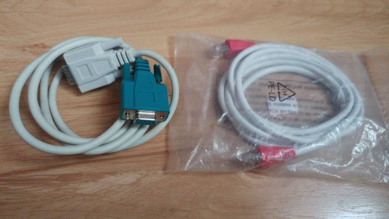 Kabel do komputera COM 1,5m i do internetu RJ45.